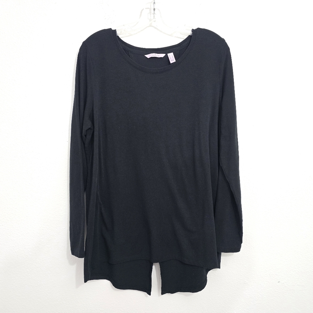 AnyBody Hi-Lo Split Back L/S Top